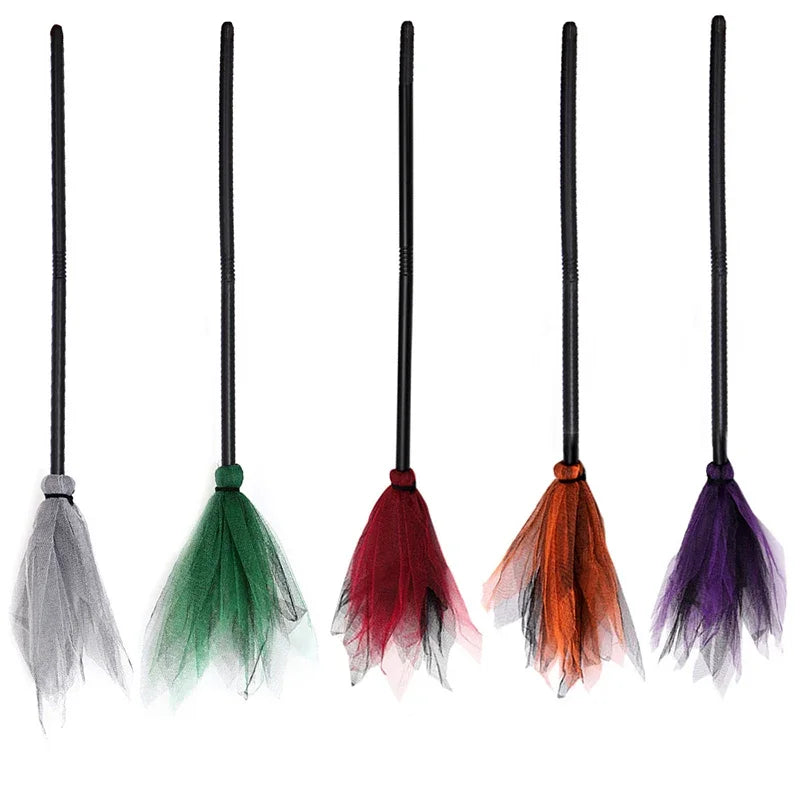 Halloween Party Witch Broom Kids Plastic Cosplay Flying Broomstick Props For Masquerade Halloween Cosplay Costume Accessories Vue