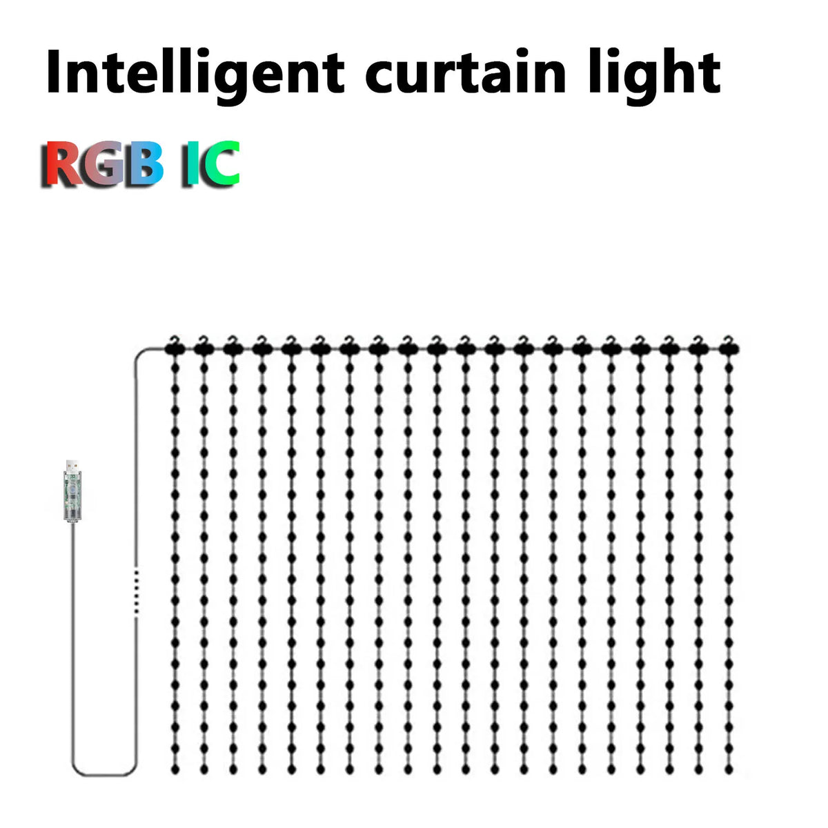 400LED RGB Smart Curtain Lights With Music,App Controls And Remote,LED Party Lights For National Independence Day,Christmas Vue 3M X 3M 400LEDs 300W
