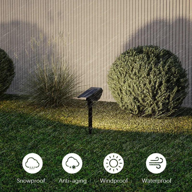 10 LEDs Solar Spotlight Outdoor, 180° Adjustable Waterproof & Anti - aging Ground/Wall Mount, for Garden Yard Landscape Lighting Vue