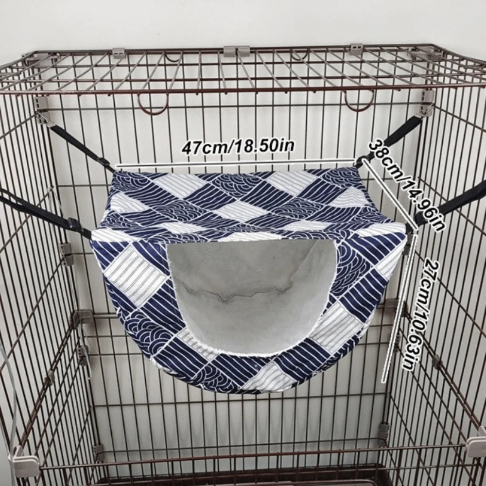 Breathable Cat Cage Hammock Sleeping House Adjustable Lanyard Kitten Swing Bed Thicken Cozy Cat Hanging Bed Cat Cage Accessories Vue
