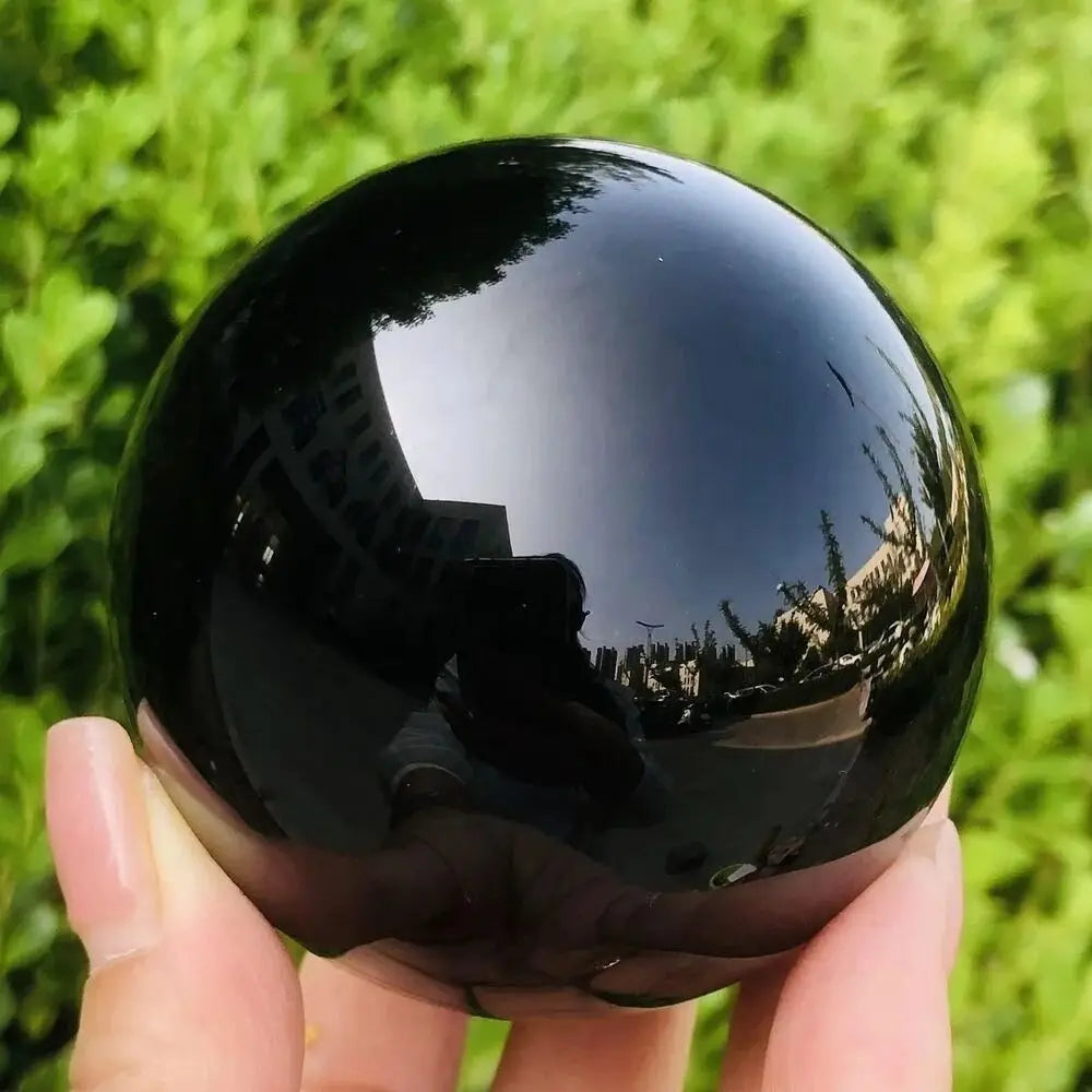 Home Decor Round Black Obsidian Sphere 20/30/40/50mm Large Crystal Ball Exquisite Crystal Ornament Collectibles Vue