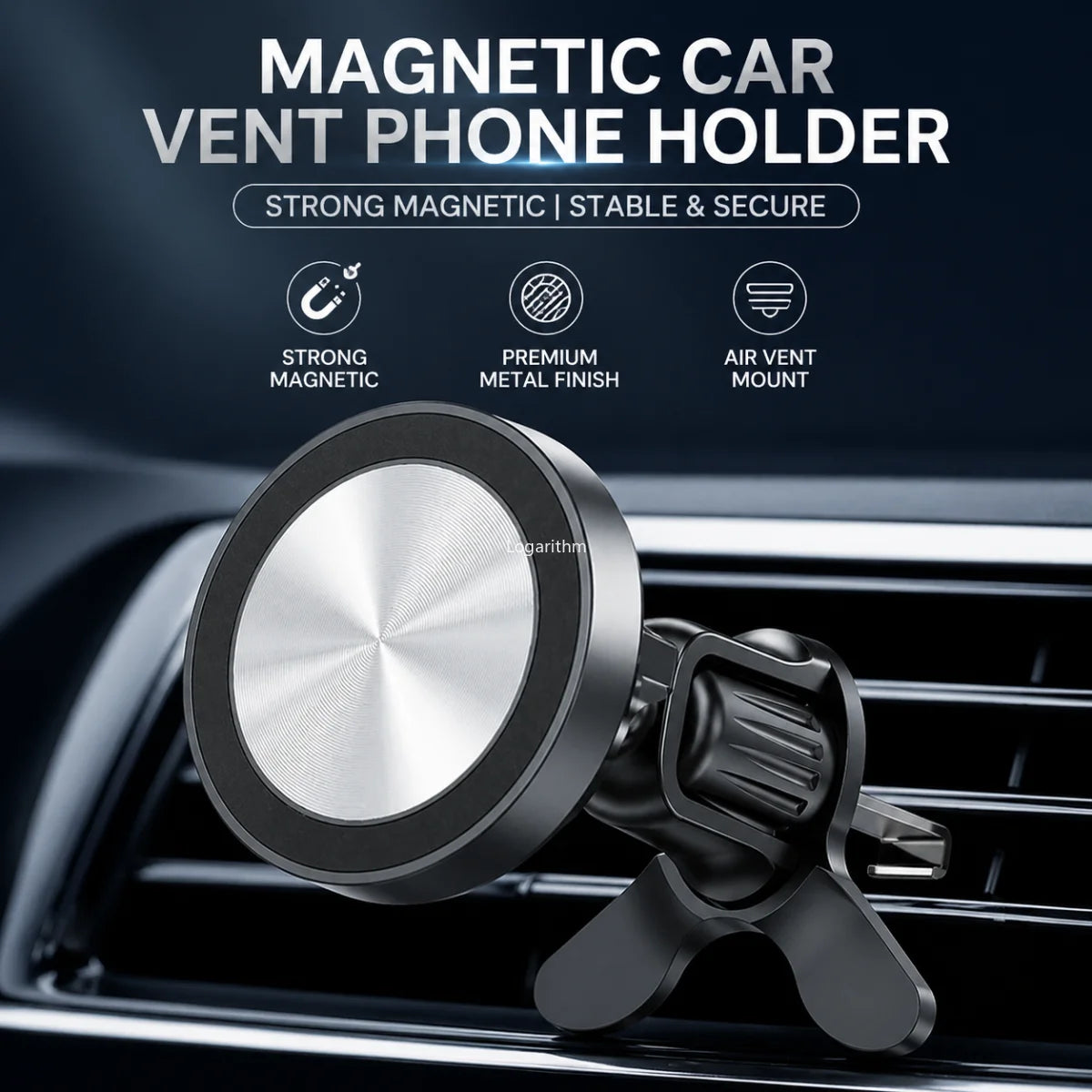 For Magsafe Car Mount, Magnetic Car Phone Holder with Clip 360° Rotation Air Vent Cell Phone Mount Fit for iPhone 14 13 12 Vue