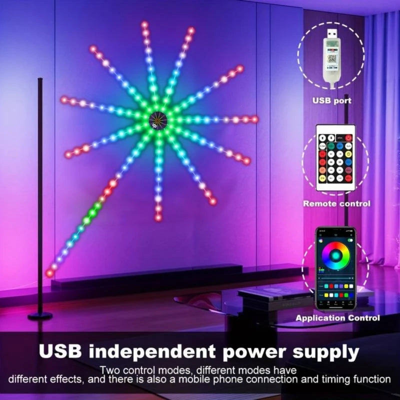 Firework Strip Lights LED Bluetooth APP Control Neon Strip USB 5V Changing Smart Lamp Sync Music Bedroom Decor Dream Light Vue