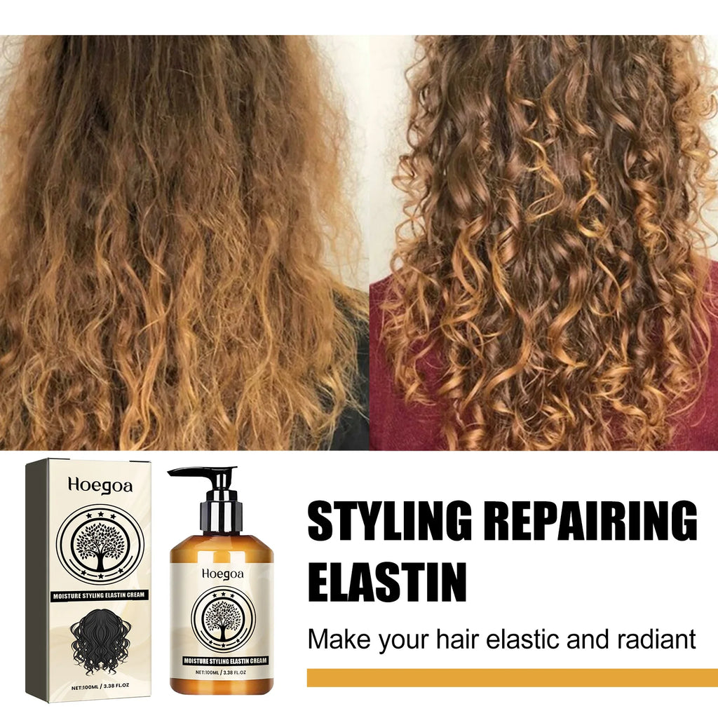 Hoegoa Moroccan curly hair moisturizing mousse: curly hair volumizing, shiny, natural, fluffy, styling & caring conditioner Vue