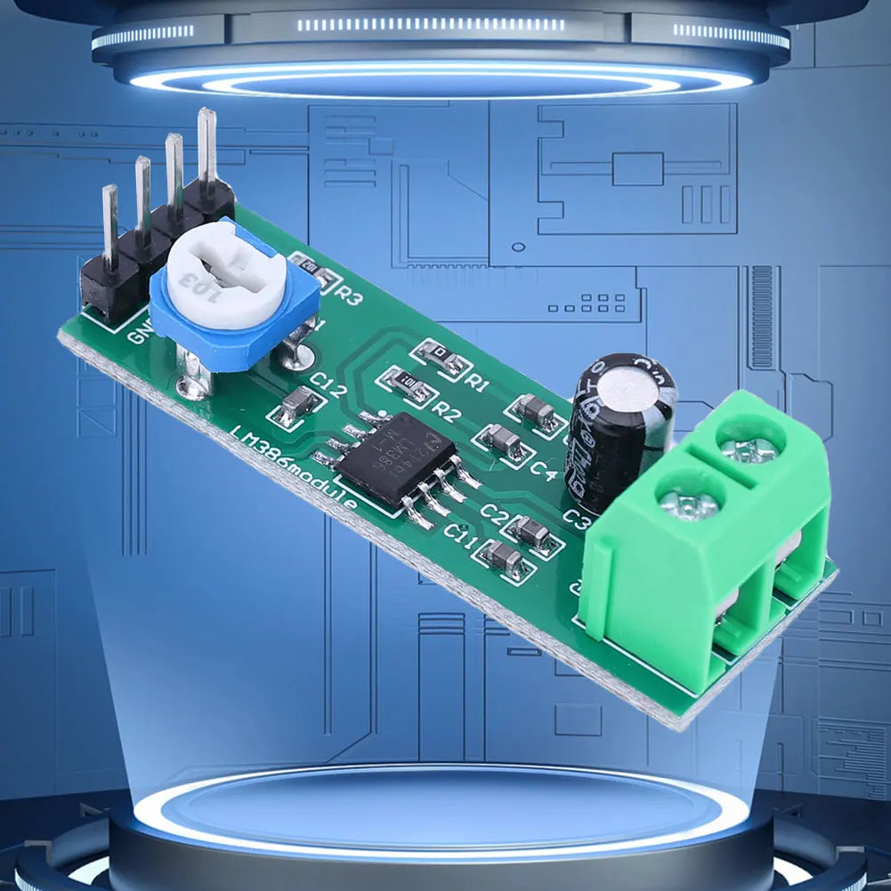 LM386 Single Channel Amplifier Board 200 Times Gain Digital Sound Amplifier Module 10K Adjustable for Speaker Electronic DIY Kit Vue