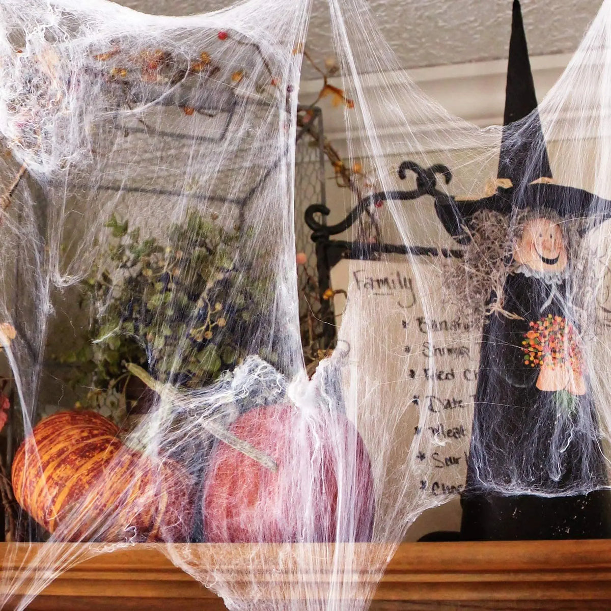 White Spider Web For Halloween Decorations Artificial Stretchy Cobweb For Halloween Scary Party Scene Decor Haunted House Props Vue