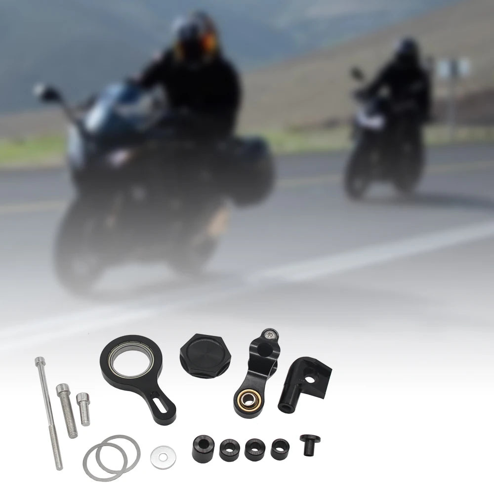 Motorcycle steering damper mounting bracket kit for YZF R1 2002–2017 and YZF R6 2006–2020 modification/replacement part Vue