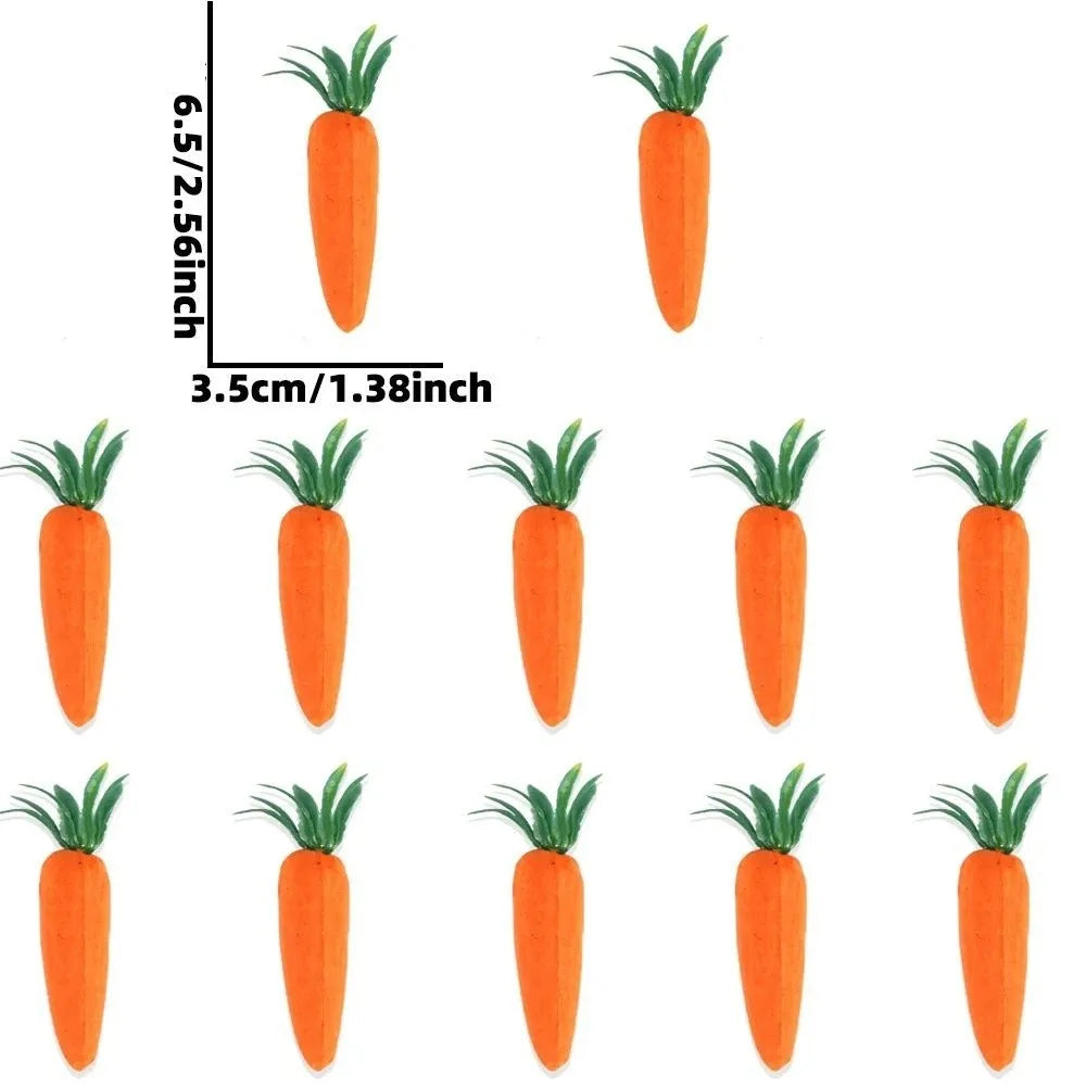 12Pcs Creative Mini Easter Carrots Realistic DIY Craft Easter Carrot Pendant Lightweight Handmade Happy Easter Ornaments Vue