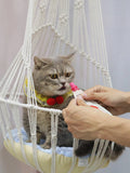 New 40CM Pet Cat Hammock Swing Bed Bohemian Handwoven Tapestry Cotton Macrame For Home Bedroom Decoration Wall Hanging Vue Dia 40CM