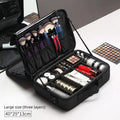Large Capacity Cosmetic Case Waterproof Manicure Makeup Toolbox,Makeup Bag For Travel New Professional Tool Makeup Case Vue L-black