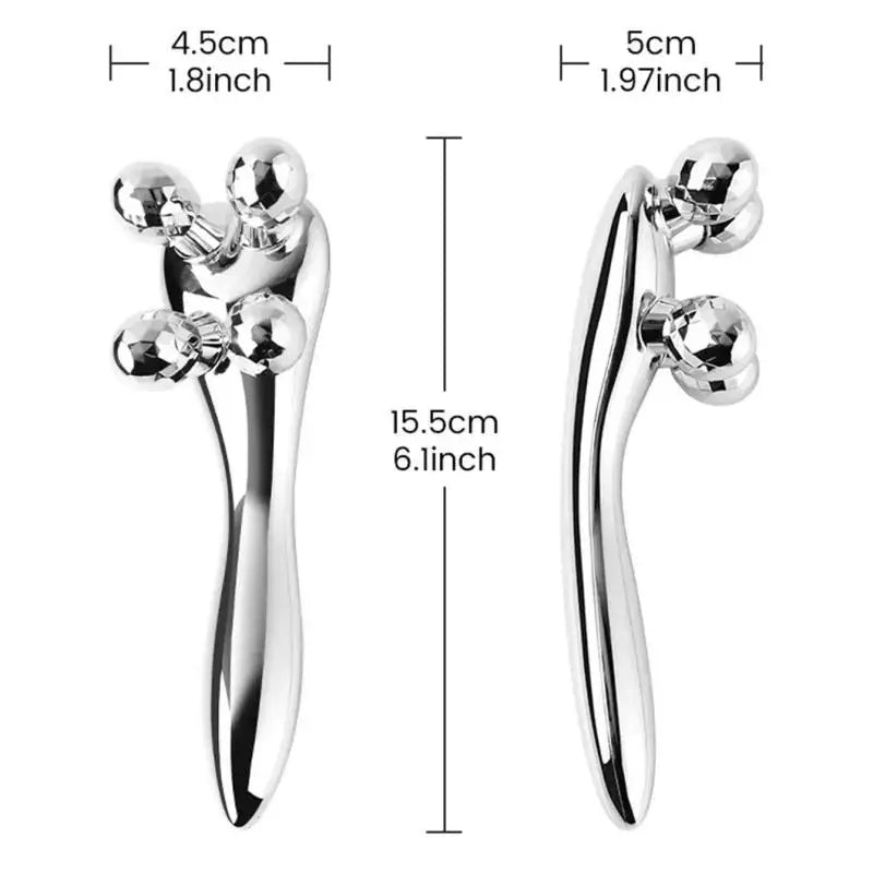 1 Pcs 4D Roller Face-lift Wrinkle Silver Y Shape Roller Facial Eye Neck Muscle Relaxation Slimming Massager Relaxation Tools Vue
