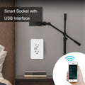 Tuya Smart WiFi Wall Socket Double US Plug Power Outlet with USB Charger Port ON/OFF Remote Control Work with Alexa Google Home Vue Default Title