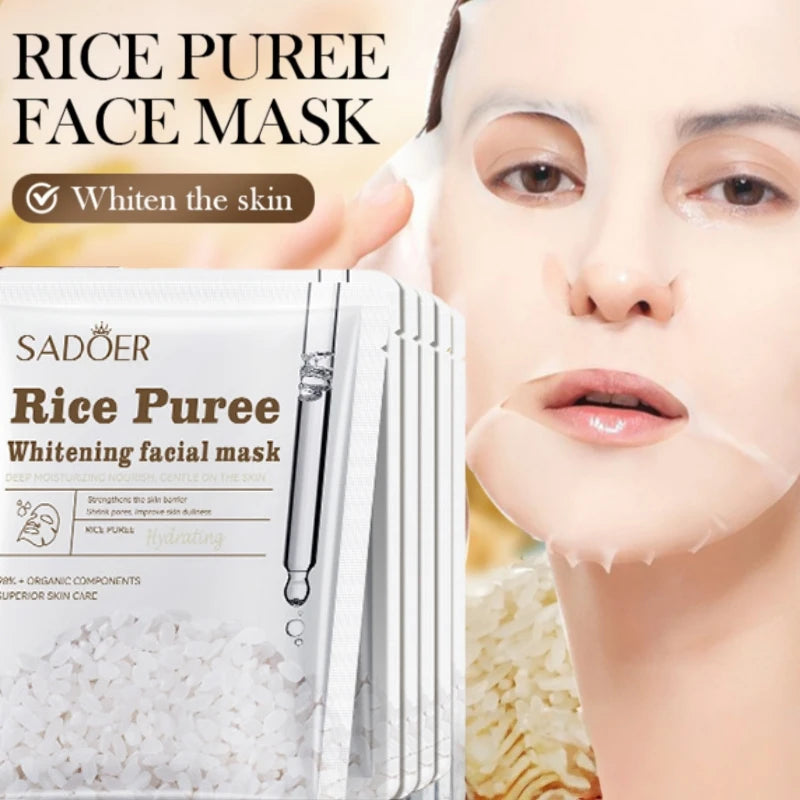 25G/Piece Rice Moisturizing Mask, Deeply Moisturizing and Nourishing, Gentle on the Skin, Shrinks Pores, Improves Dull Skin Vue