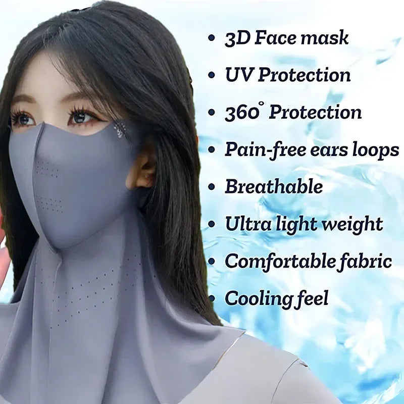 1-10pcs Ice Silk Mask Summer Face Scarves UV Protection Neck Wrap Cover Face Shield Sun Proof Bib Personalized Windproof Vue
