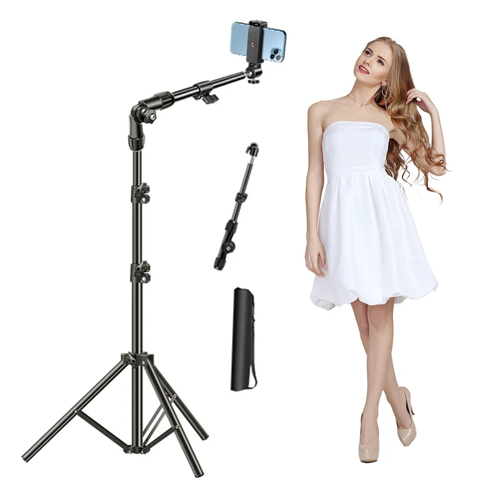 Phone Tripod Adjustable Horizontal Overhead Tripod Horizontal Stand for Video Recording Vue