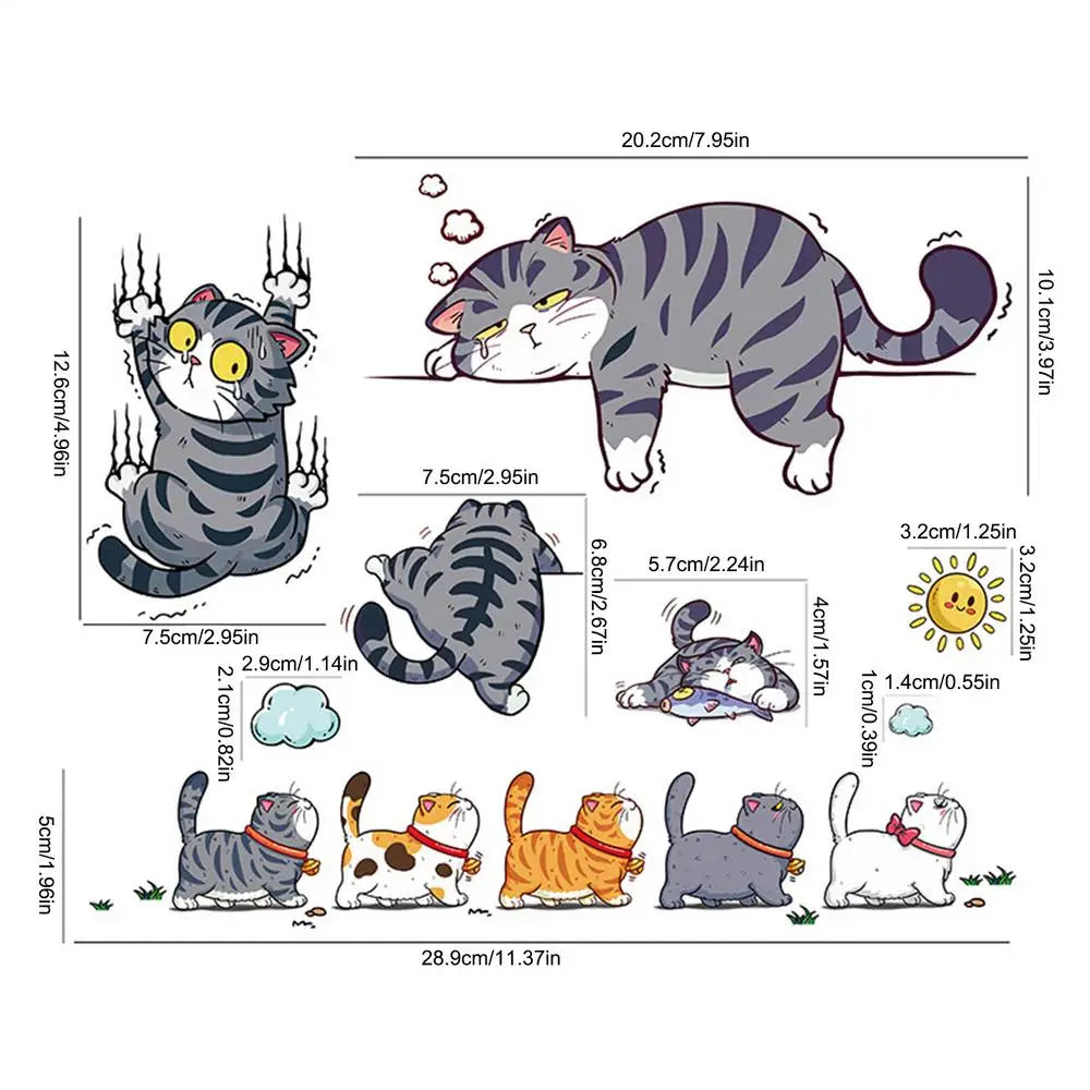 1PC Funny Pet Cat Car Sticker Climbing Cats Animal Styling Stickers Decoration Car Body Creative Decals Decor Accessories Vue B