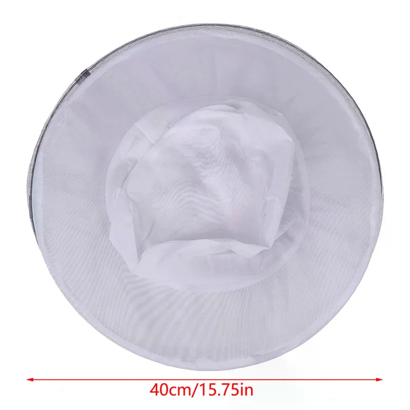 1pc BeeKeeping Protective Bee Hat Anti Bee White Hat-Veil Combo Bee Hat Bug Mesh Mask Beekeeping Protection Beekeeper Vue