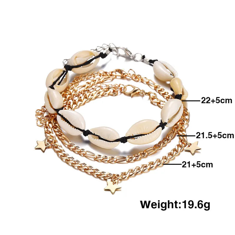 Huitan Flamingo Anklet | Bohemian Beach Shell Leg Chain Bohemian Anklet Vue