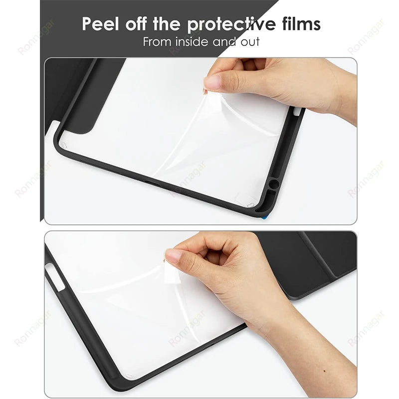 Ronnagar Smart iPad Case – Air Pro 10th–12th Gen M2–M5 Tablet Folio Case Vue