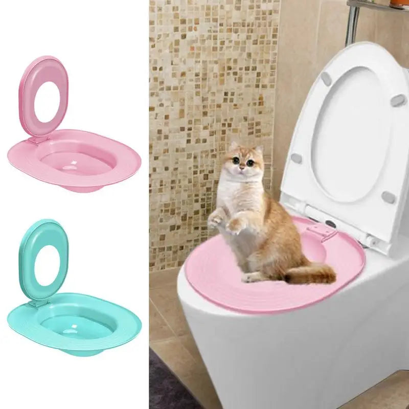 Cat Toilet Training Kit Reusable rinal Seat Potty Litter Box Trainer Pet Potty Training Seat Pet Cleaning Supplies Vue