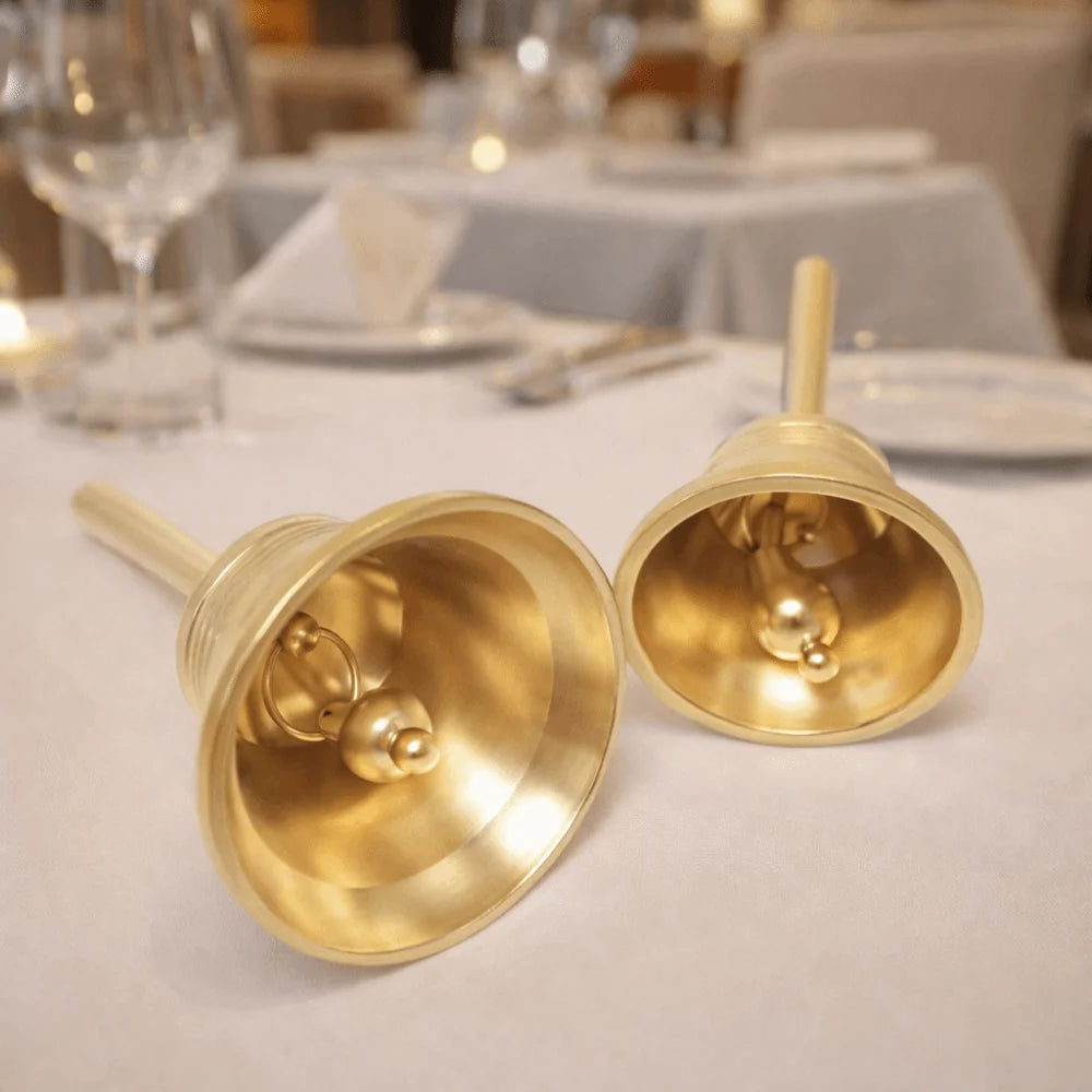 Rattle Sound-producing Solid Brass Call Bell with Bell Clapper Crisp Sound Dining Bell Polishing Vintage Hand Bell School Vue