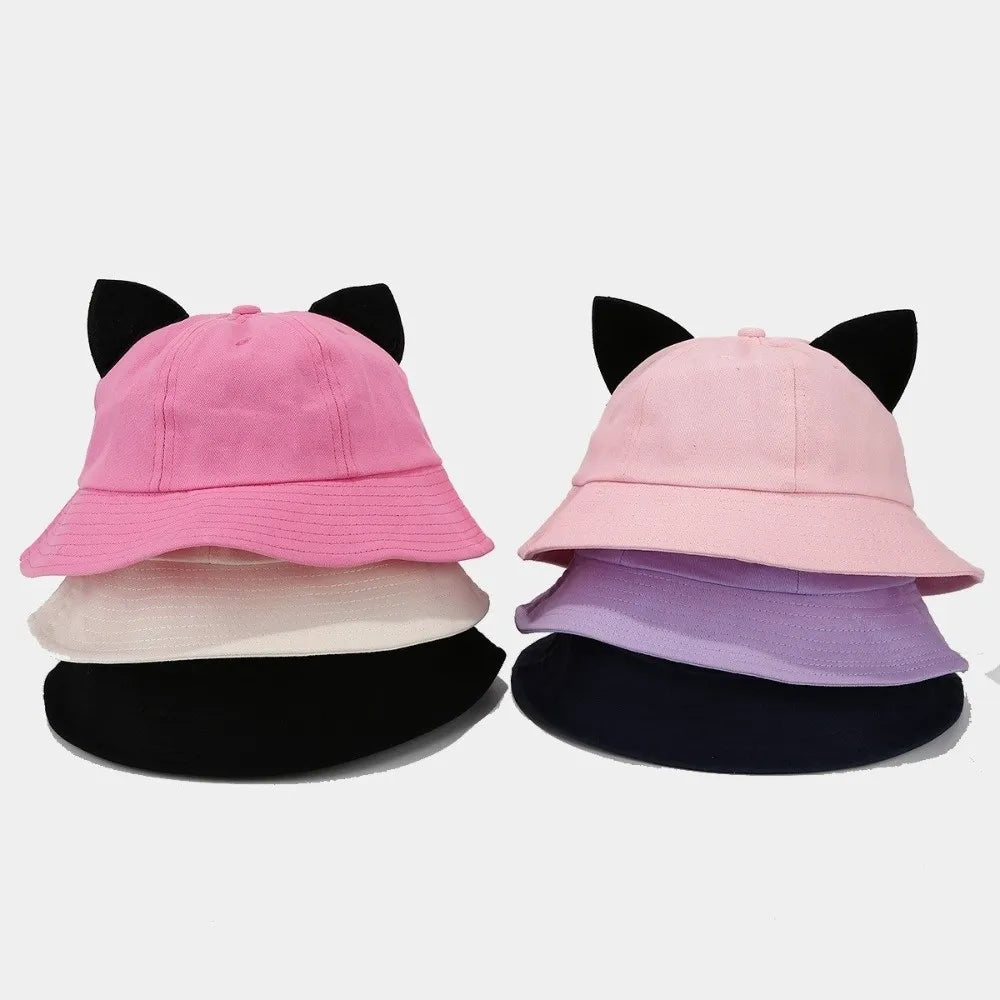 Fashion Cotton Cat Ears Hat Cute Ear Sun Protection Basin Breathable