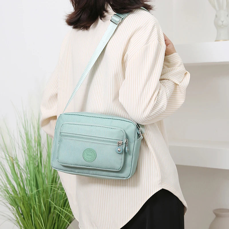 Women's Solid Multi-pocket Crossbody Bag Multi-functional Shoulder