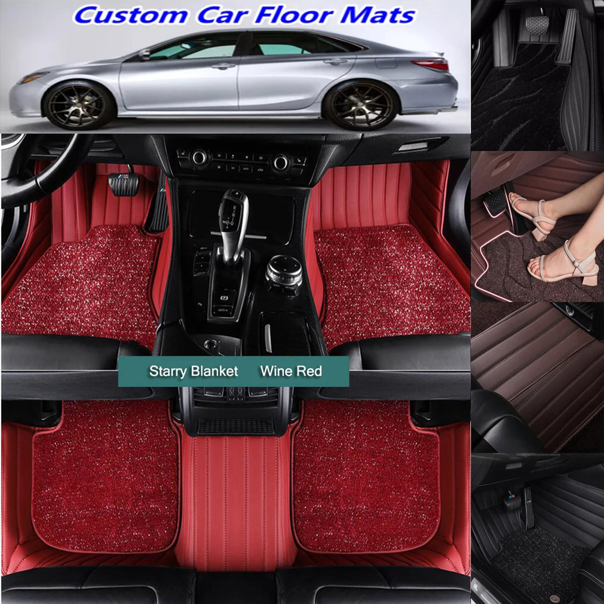 5D Custom Leather Floor Mats for Maserati – All Weather Set Custom Car Floor Mats Vue
