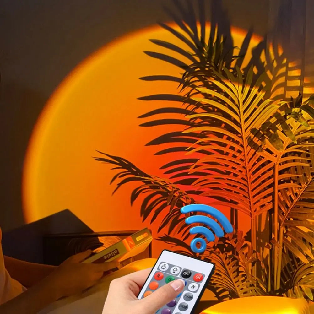 16 Colors Water Ripple Lamp Button Control 360° Rotation Sunset Lamp Corrugated Light 36v Projection Light Living Room Vue