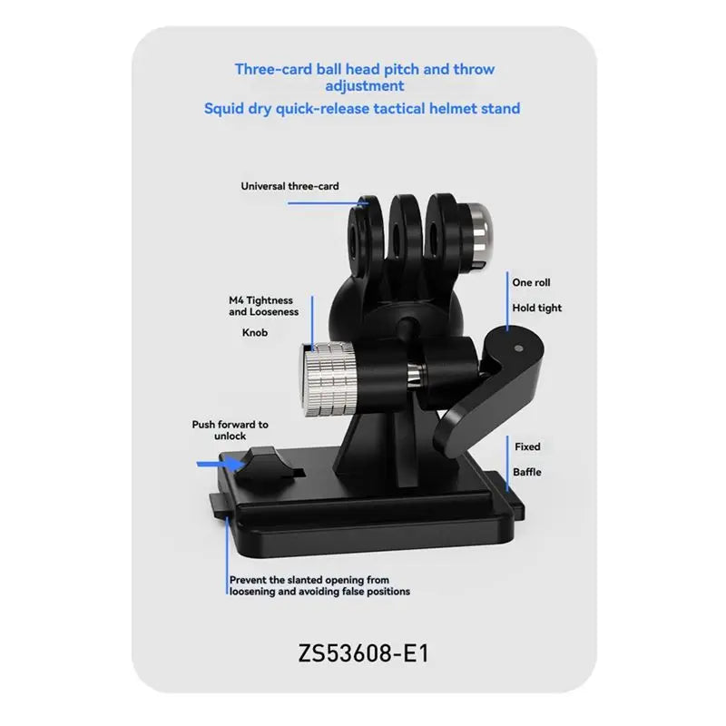 Hot-Helmet Fix Mount Base For FAST Helmet 3-Head Helmet Quick Release Base Adapter For Gopro 13 12/DJI ACTION 5/4/ Vue