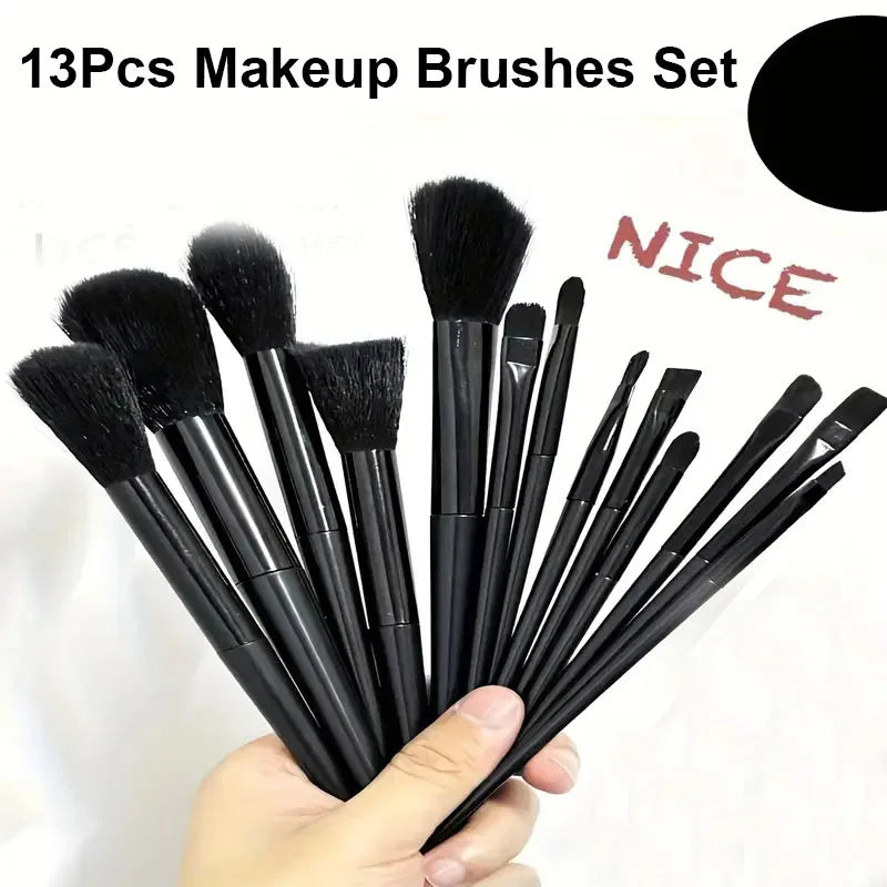 13pcs Professional Makeup Brush Set with Storage Bag Soft Fluffy Cosmetic Foundation Powder Eyeshadow Kabuki Blending Brush Vue