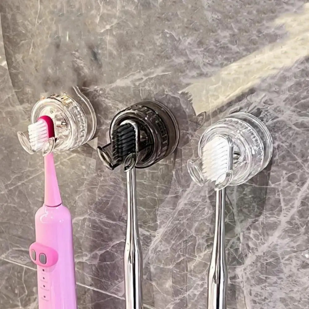 Plastic Suction Cup Electric Toothbrush Holder Hole-Free Removable Toothbrush Storage Hook Reusable Wall Mounted Plug Hooks Vue