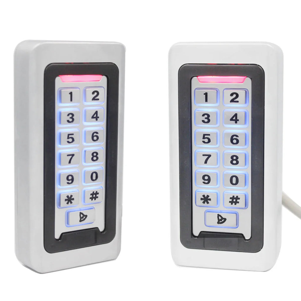 2K Users Metal Keypad Access Control System with RFID/IC Proximity Cards, Outdoor Waterproof Door Security & Entry Keypad EM/MF Vue