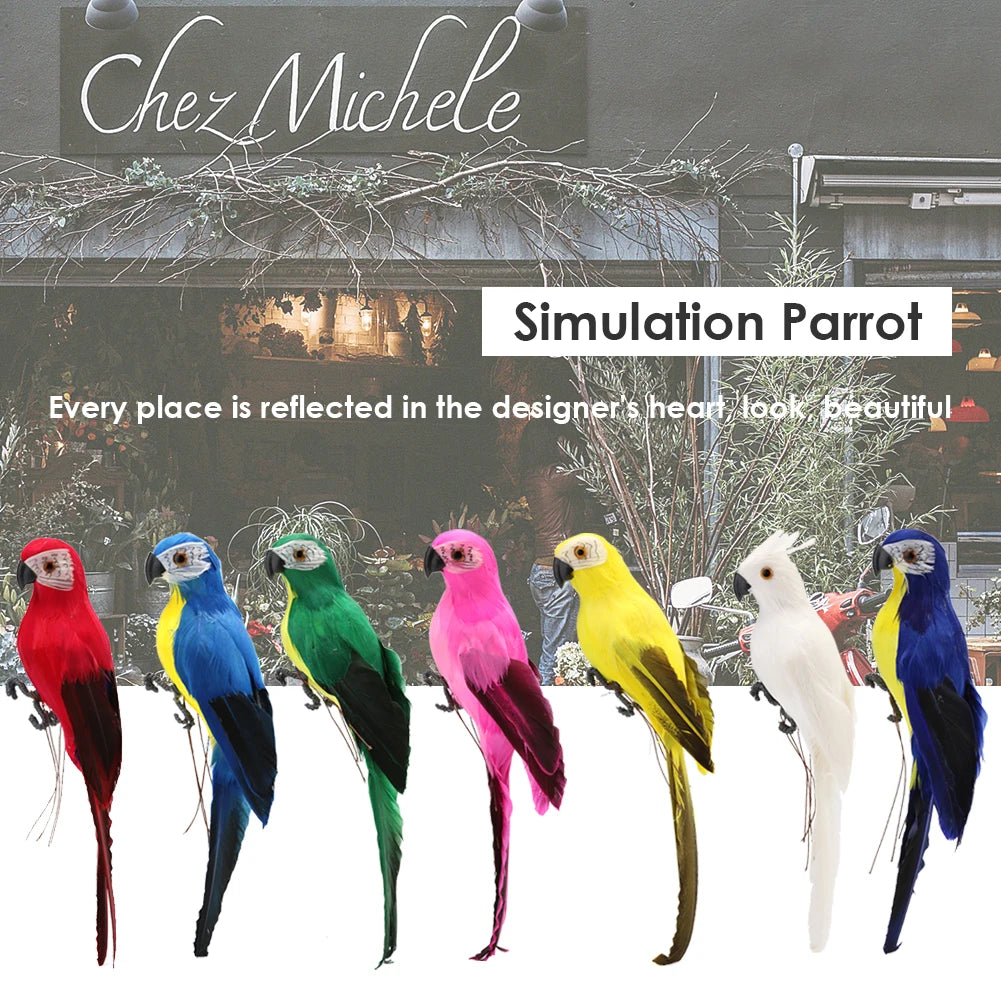 Artificial Simulation Foam Bird Creative Foam Feather Artificial Parrot Home Ornament Imitation Bird Model for Wedding Decor Vue