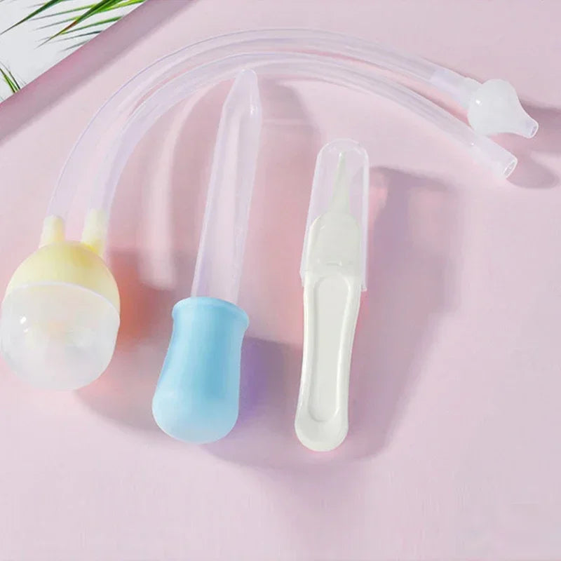 vvocci 3pcs/box Nasal Aspirator Newborn Baby Safety Nose Cleaner Kids Vacuum Set Infants Medicine Dropper Accessories Baby Care Vue