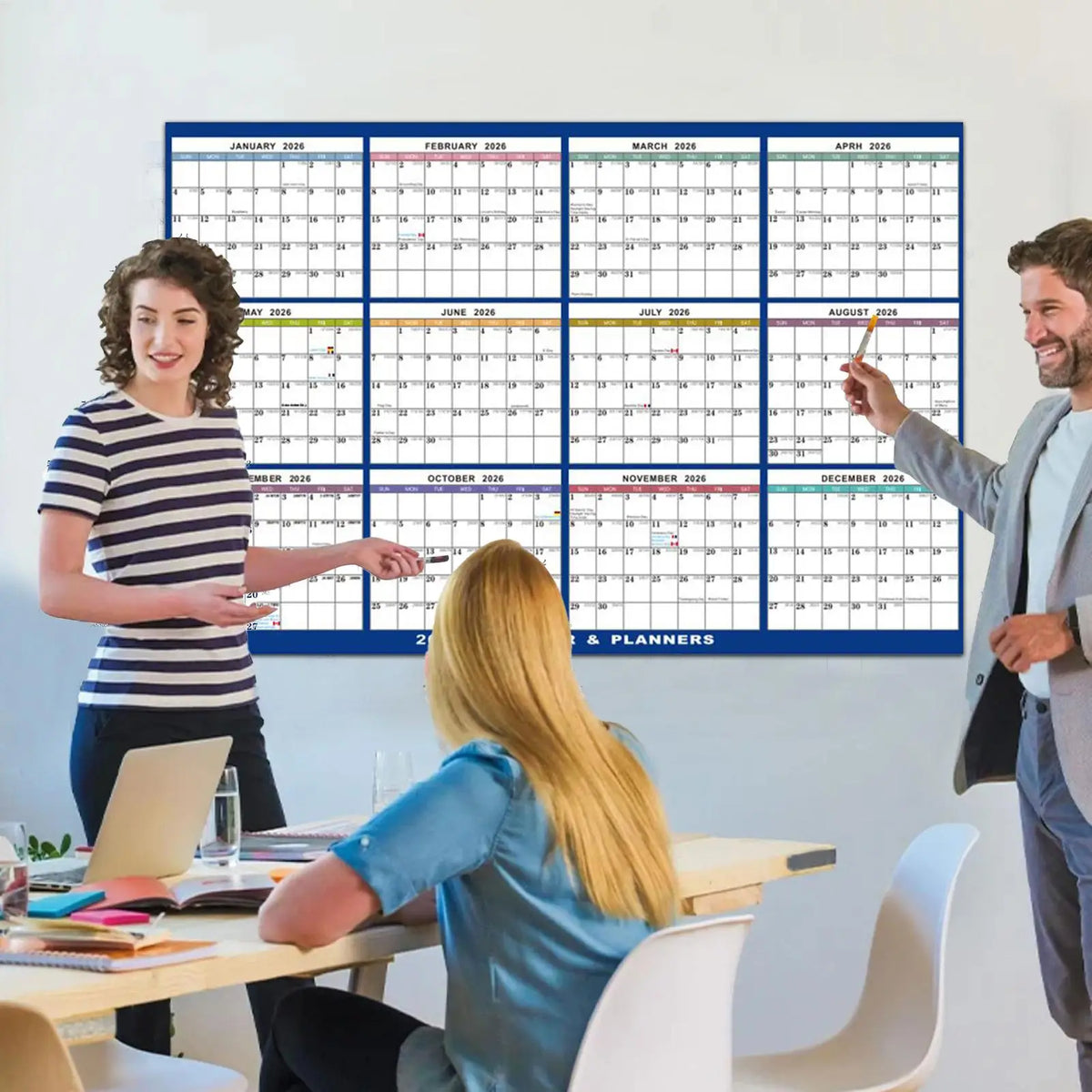 12 Month Large Wall Calendar 2026 Planner Calendar Erasable Agenda Academic Planner Foldable for Home Decor Office Family Vue Default Title