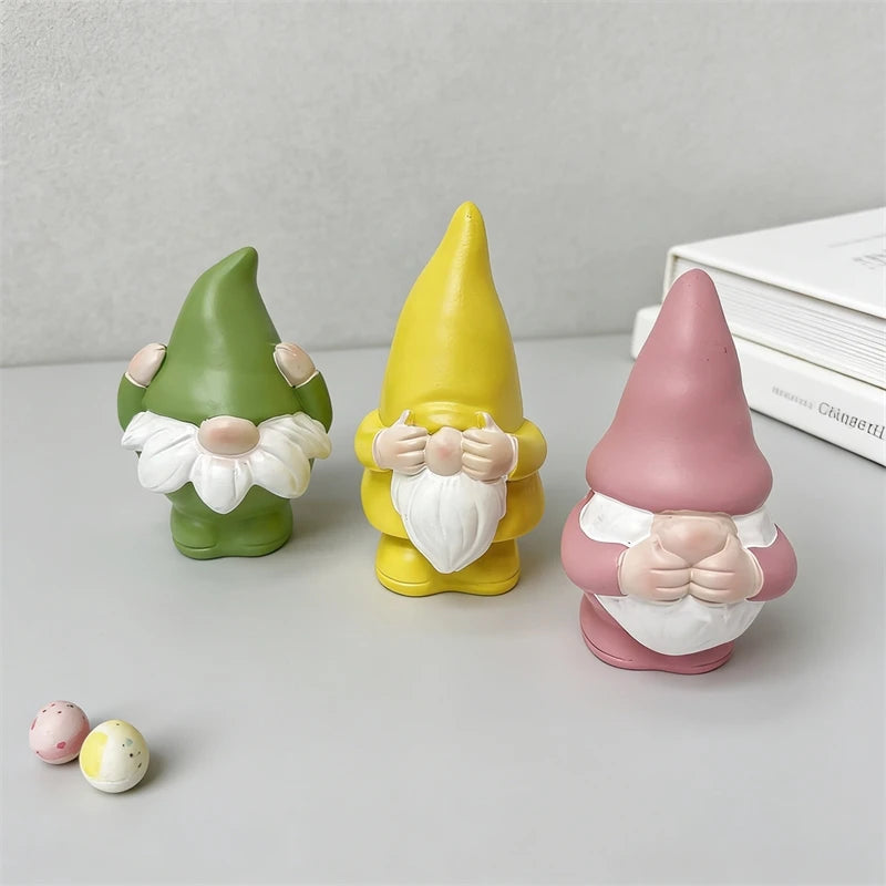 Rabbit Ear Macaron Color Easter Elf Holding Egg Resin Figurine Pastel Table Centerpiece Home Holiday Decor For Kids Women Vue