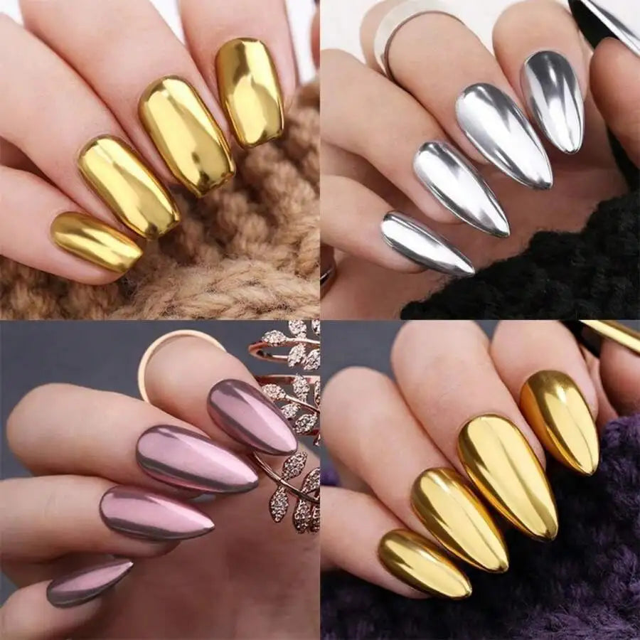 1pc Nail magic mirror powder metal machine nail texture aurora holography with nail gel uv&led nail art creation diy Vue