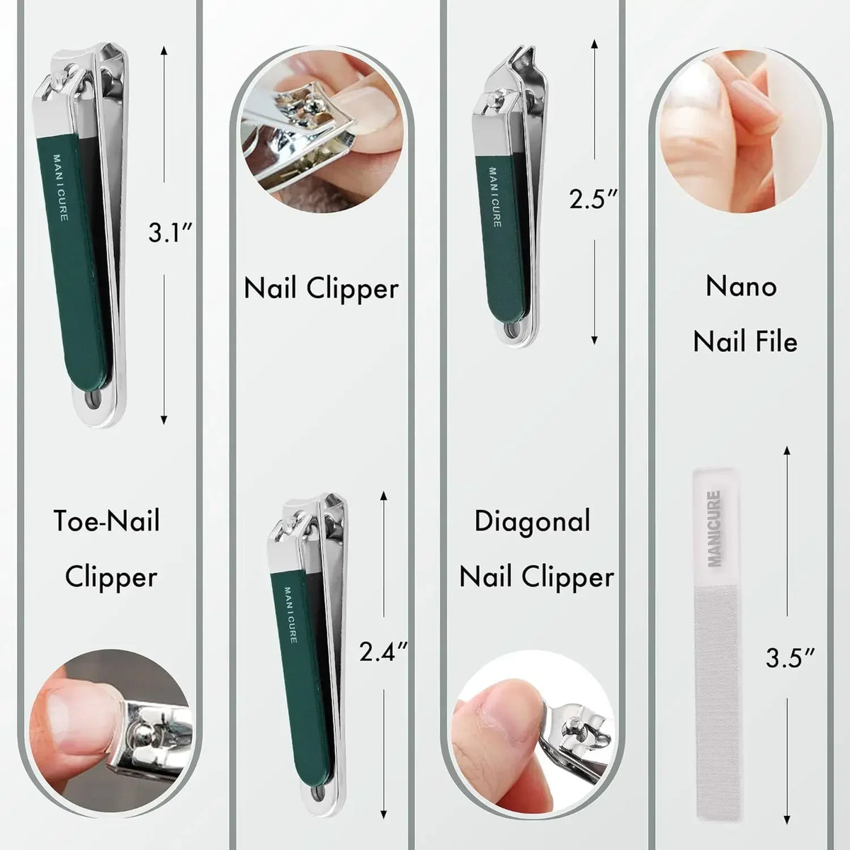 Stainless Steel 4 Pcs Nail Clipper Manicure Set Travel Manicure Grooming Kit Nail Clipp Professional Men/Women Nail Clippers Kit Vue
