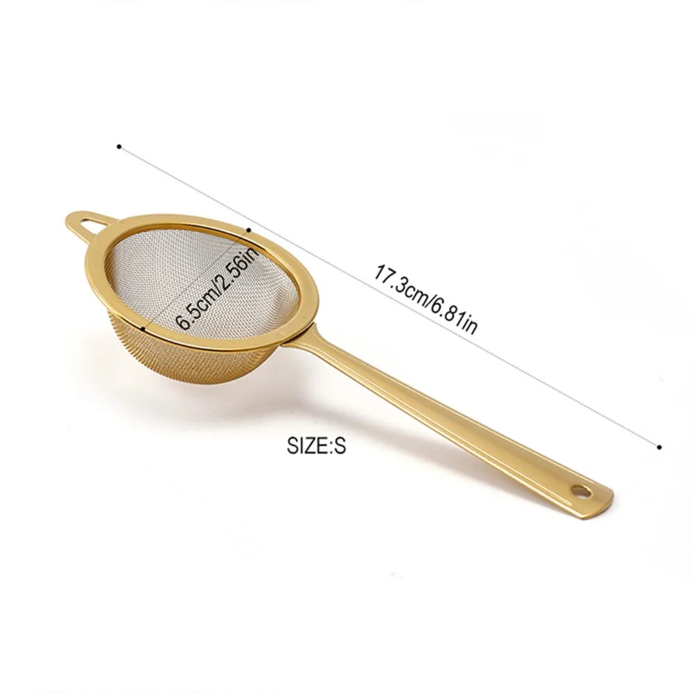 Stainless Steel Matcha Sifter Very Fine Mesh Rust-proof Tea Strainer Vue Gold-6.5cm
