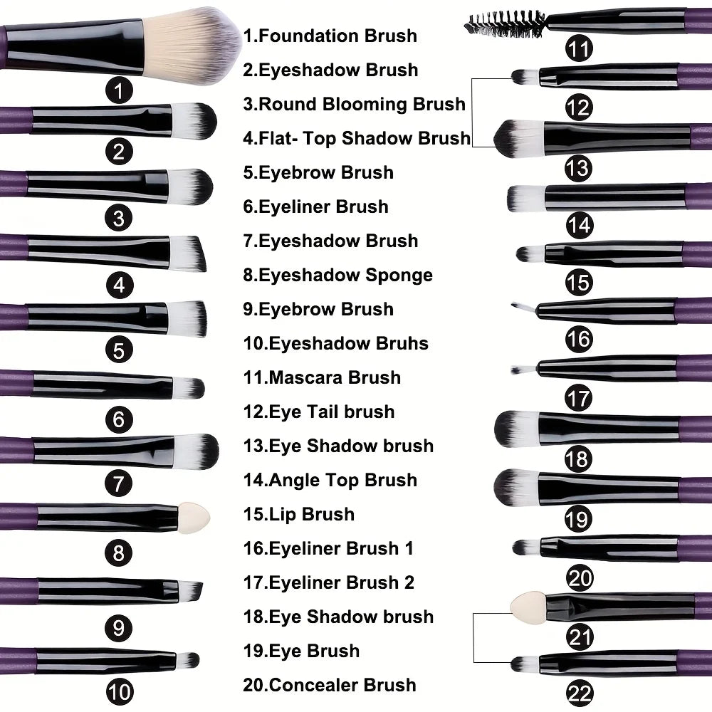 20Pcs Makeup Brush Set Eyeshadow Concealer Foundation Concealer Blending Brush Soft Fluffy Women Beauty Tool Make Up Brushes Kit Vue