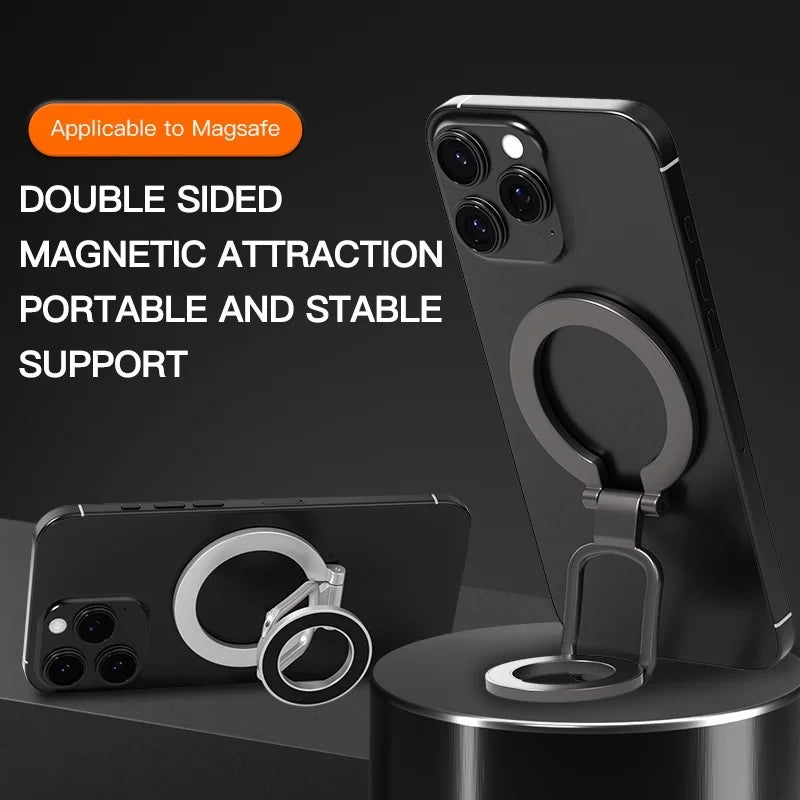 Double Sided For Magsafe Phone Stand Magnetic Phone Ring Holder Kickstand Magnet Grip for iPhone 17 16 15 -12 Samsung Car Holder Vue