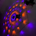 Halloween Spider Web LED String Lights, Orange Glow Spider Net Light with Black Spider for Indoor Outdoor Haunted Party Decor Vue Purple and orange 70LED