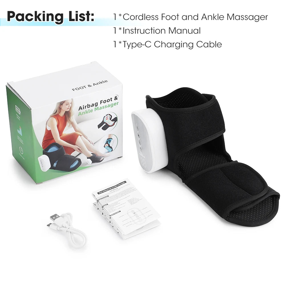 Wireless Foot & Ankle Massager | Heat + Air Compression Foot & Ankle Massager Vue black United States