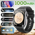 For IOS Watch Ultra 2 SE Men Women Bluetooth Call GPS Sport Waterproof Fitness Tracker 1000mAh HD Display Smartwatch SIRI Gift Vue Silicone Black outdoor sport watch