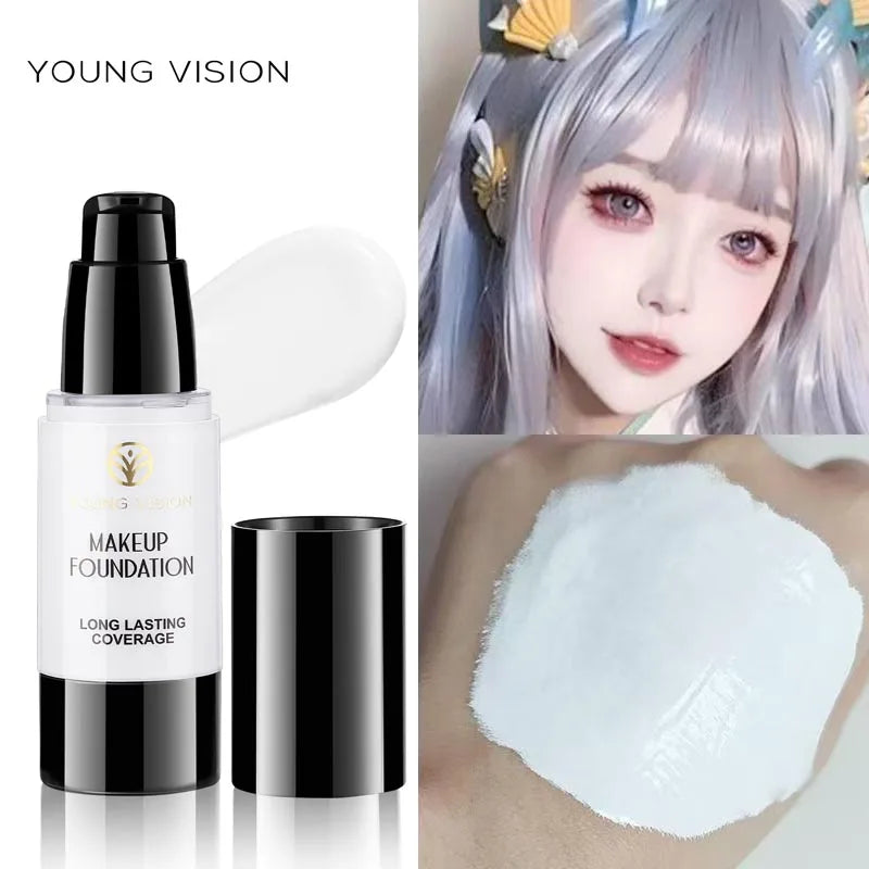 30ML Pressed Pure White Liquid Foundation Mixable Cos Stage Makeup Adjuster Lighten Brighten Vue