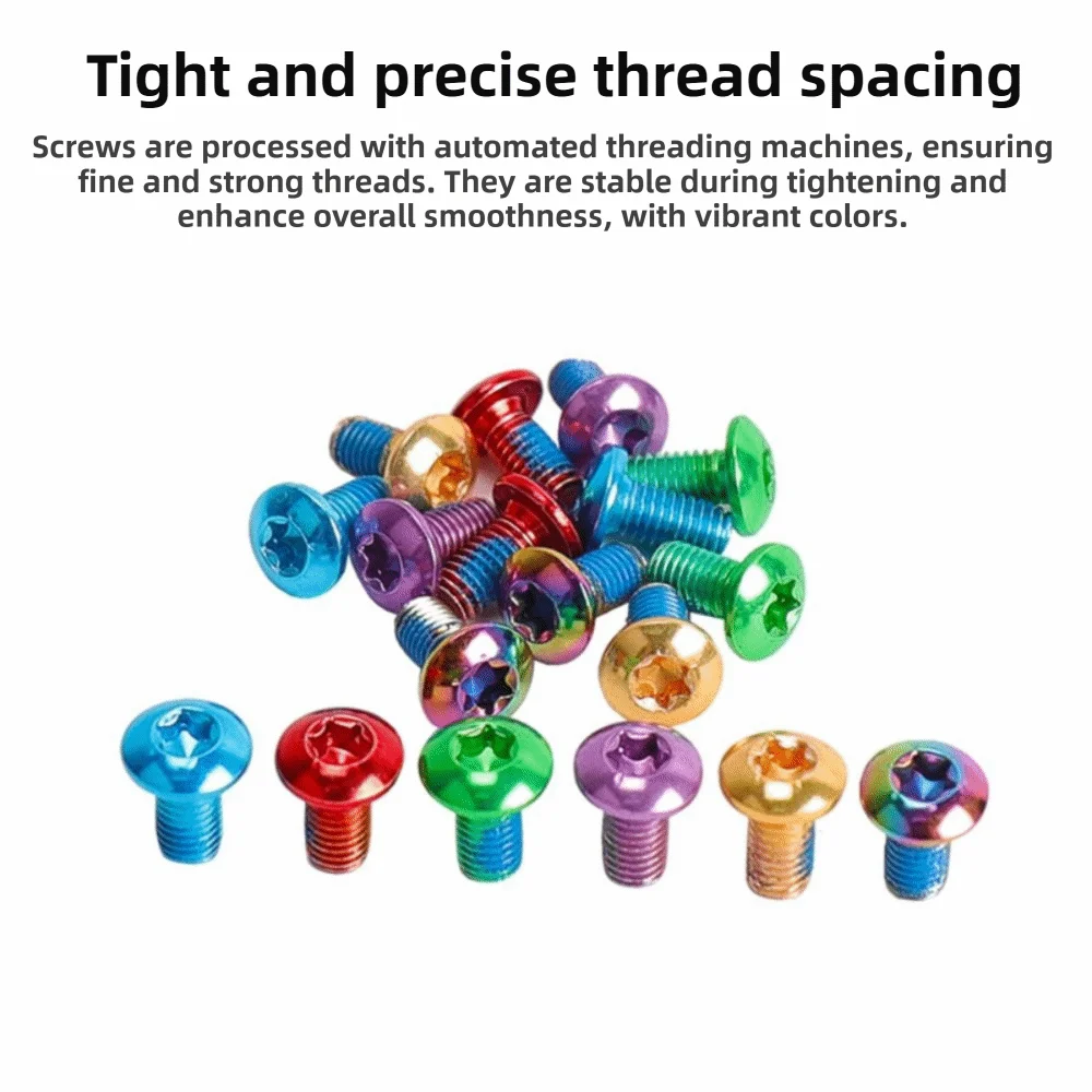 12pcs T25 Torx Head Disc Brake Rotor Screws M5x11.5mm Colorful Bicycle Screws Steel Alloy Brake Disc Bolts Road Bike Vue