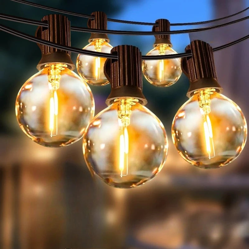 LED String Lights Bulbs 21Meter G40 Globe Lights Outdoor Garden Patio Waterproof Decoration Solar Power Garland Wedding Lighting Vue