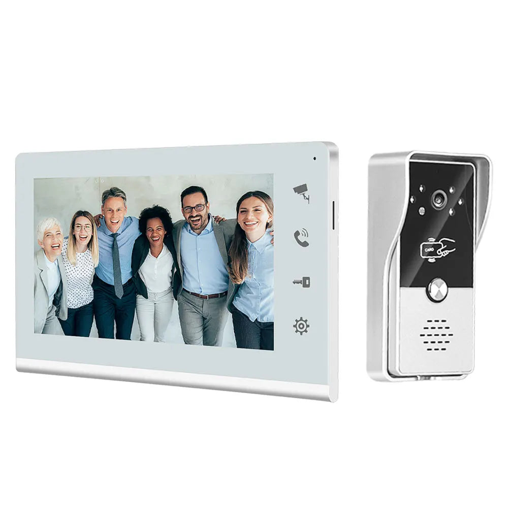 Smart Wired Video Intercom for Home Outdoor Door Phone with Screen 7 Inch Monitor Street Doorbell RFID Call Panel Electric Lock Vue