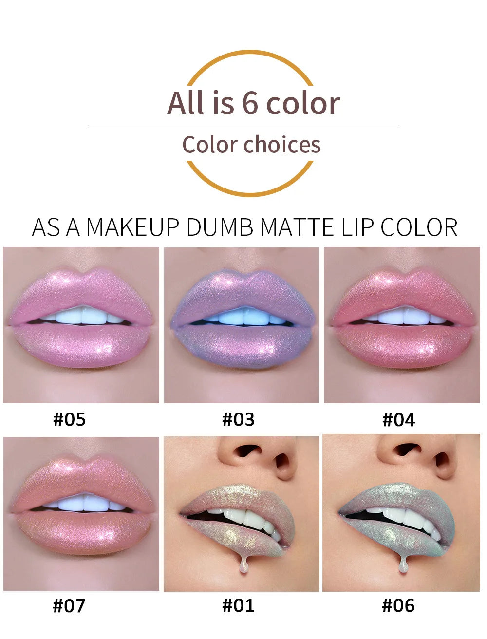 6 Color Long Lasting Moisturizing Vegan Chameleon Pearly Bright Lip Gloss Vue